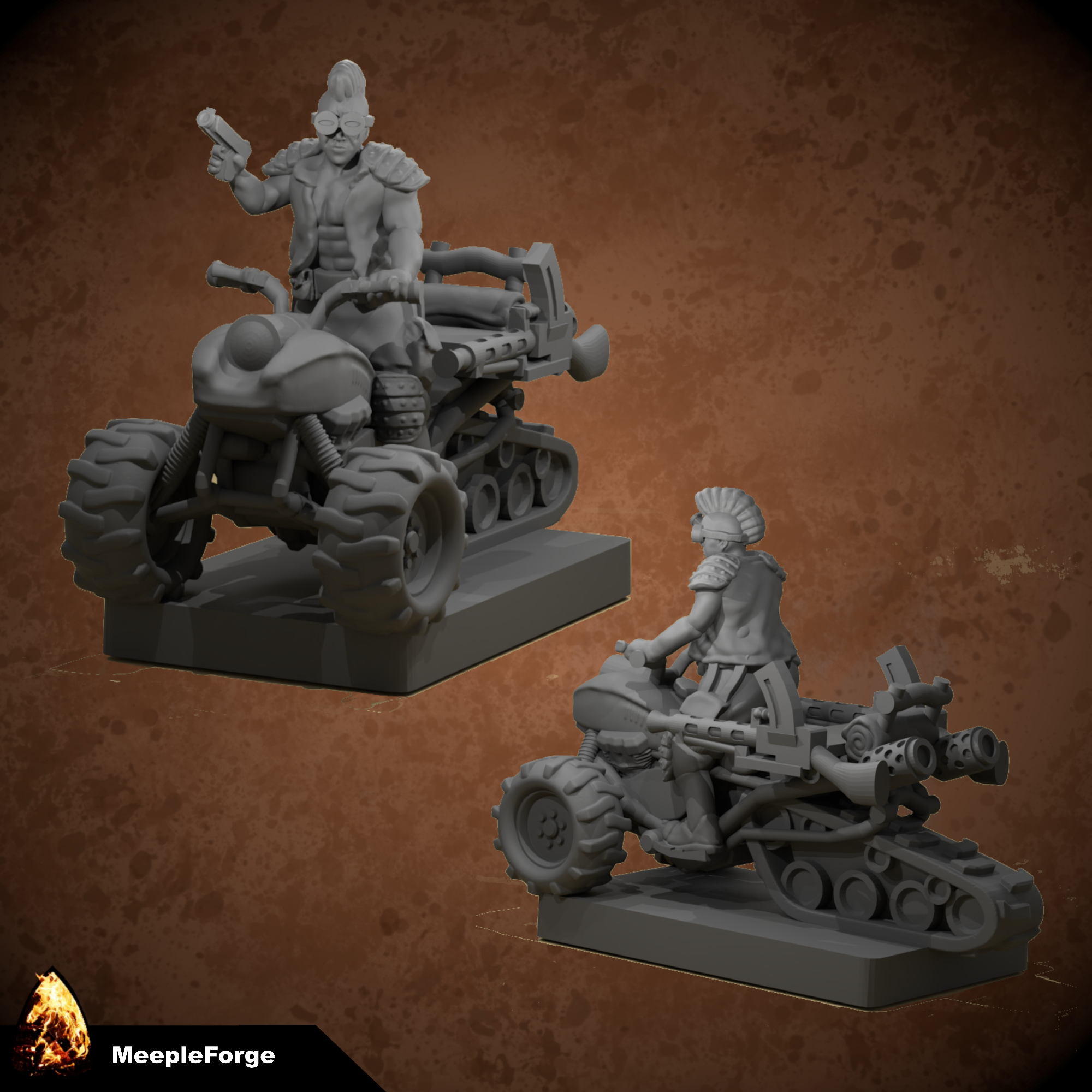 Reverse Trike with Caterpillar Track 1:64 scale for Gaslands